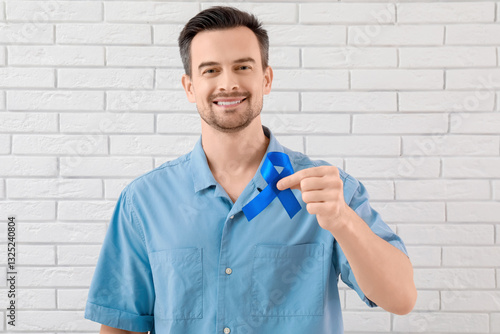 Handsome adult man with blu...