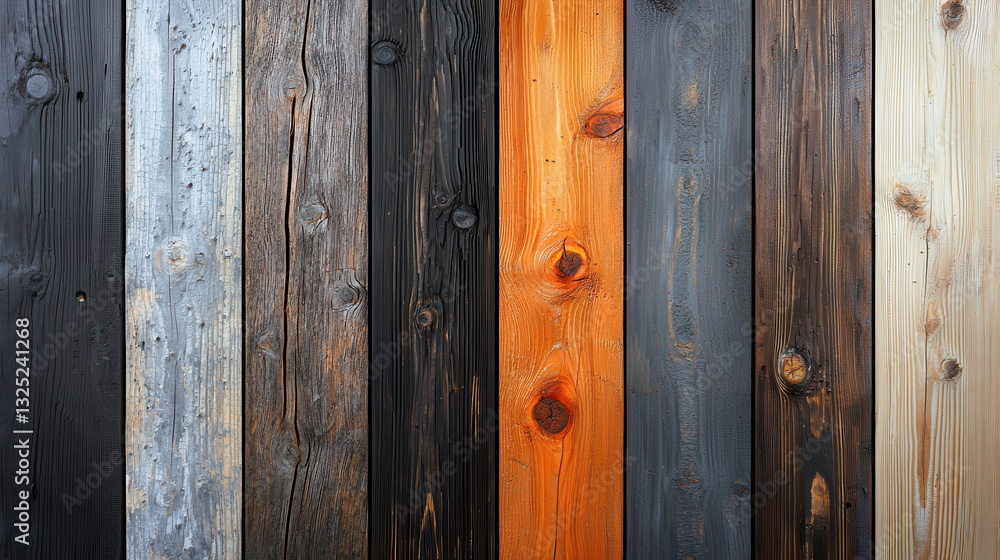 Rustic wood texture with various colors and knots, showcasing natural beauty Rustic wood texture with various colors and knots, showcasing natural beauty