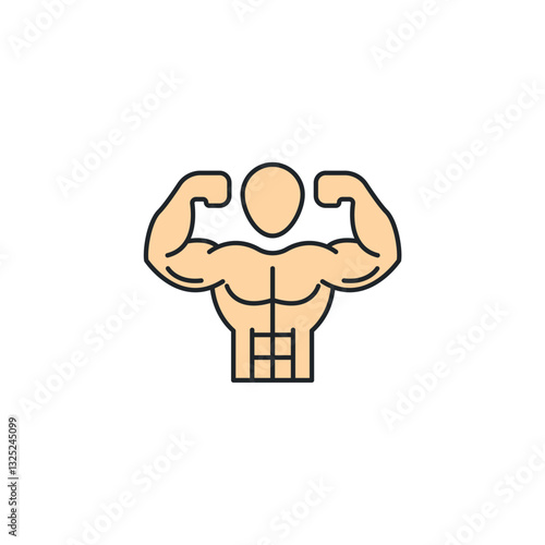 Muscle icon symbol vector illustration isolated on white background