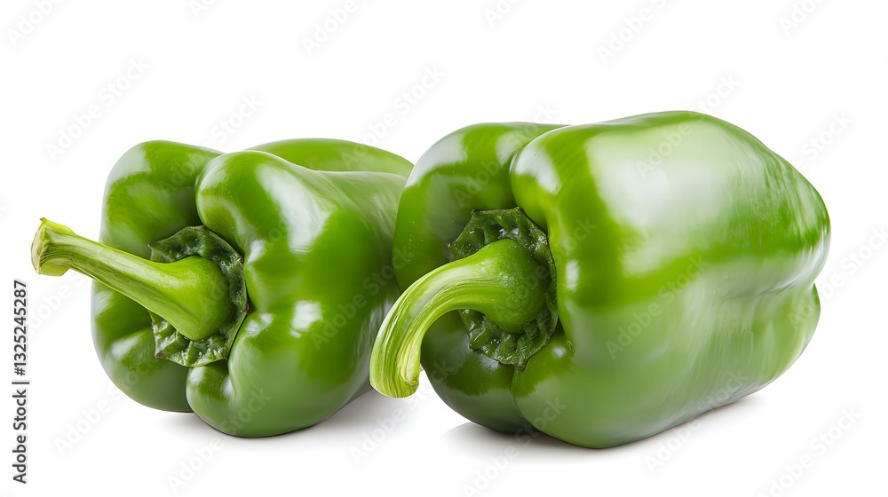 sweet green pepper paprika isolated on white sweet green pepper paprika isolated on white