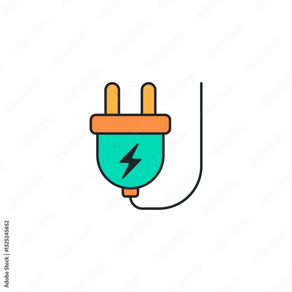 Electric Plug icon symbol vector illustration isolated on white background Electric Plug icon symbol vector illustration isolated on white background
