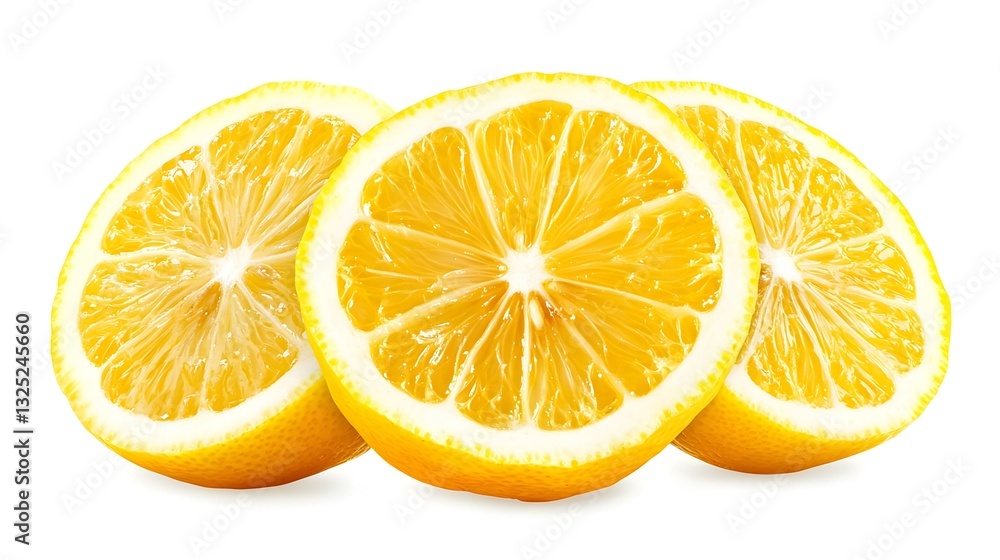 Slices of lemon fruit isolated on transparent Slices of lemon fruit isolated on transparent