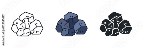 Coal icon symbol vector illustration isolated on white background