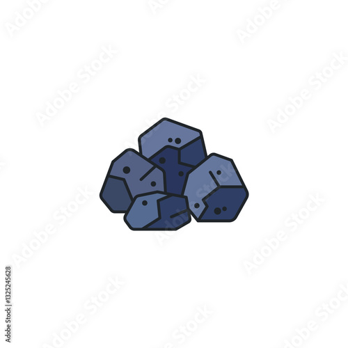 Coal icon symbol vector illustration isolated on white background