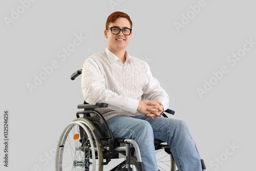 Office worker in wheelchair...