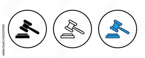Gavel icon vector. judge gavel icon vector. law icon vector. auction hammer