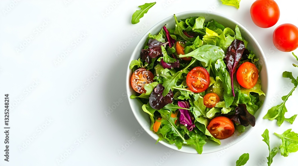 Overhead view of fresh salad in bowl Overhead view of fresh salad in bowl