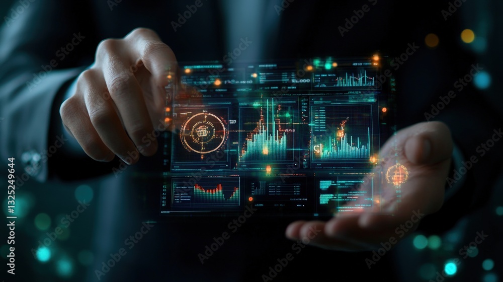 Business professional engaging with smartphone displaying digital interface in modern workplace environment Business professional engaging with smartphone displaying digital interface in modern workplace environment