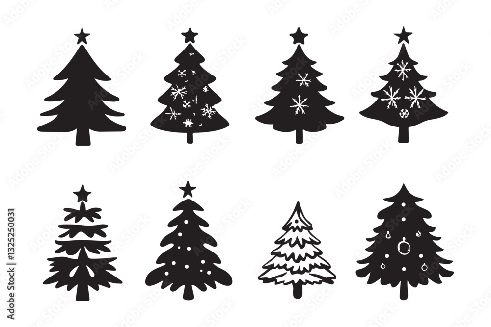 Obraz premium Holiday Christmas Tree Clipart Bundle 