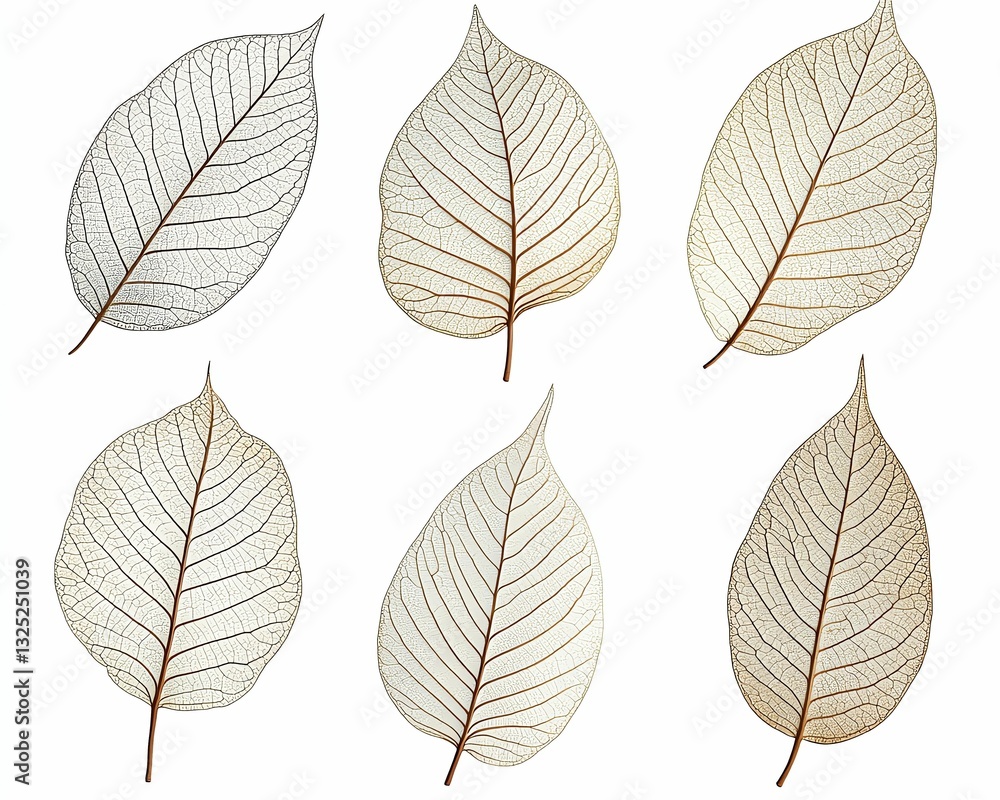 Obraz premium Delicate leaves with intricate veins displayed.