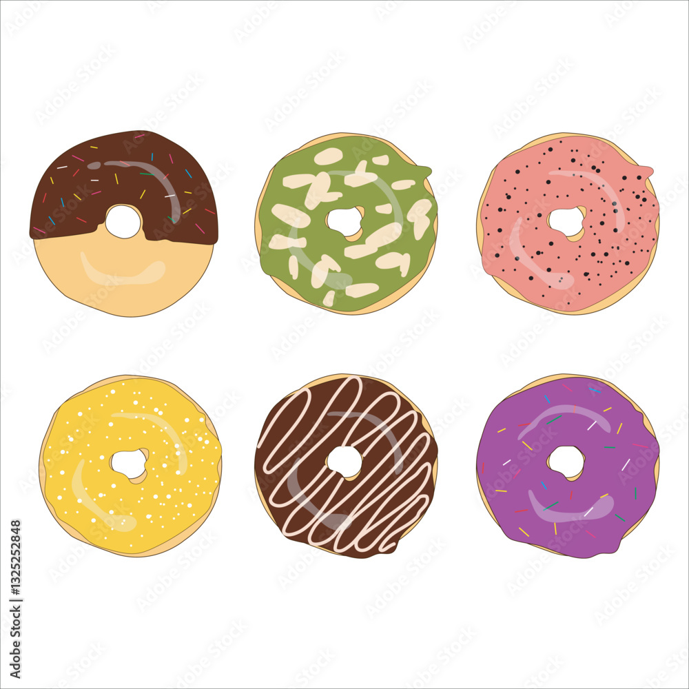 Fototapeta premium Sweet Donuts Illustration