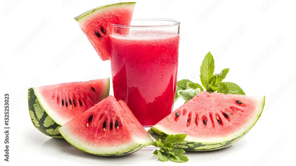 Glass of healthy watermelon juice isolated Glass of healthy watermelon juice isolated