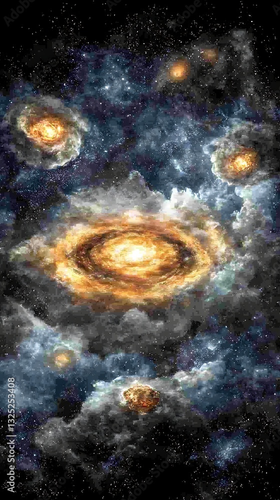 Obraz premium Galactic swirls of stars and dust in the universe