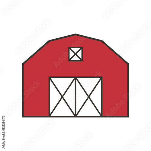 illustration of barn house. farm house vector illustration