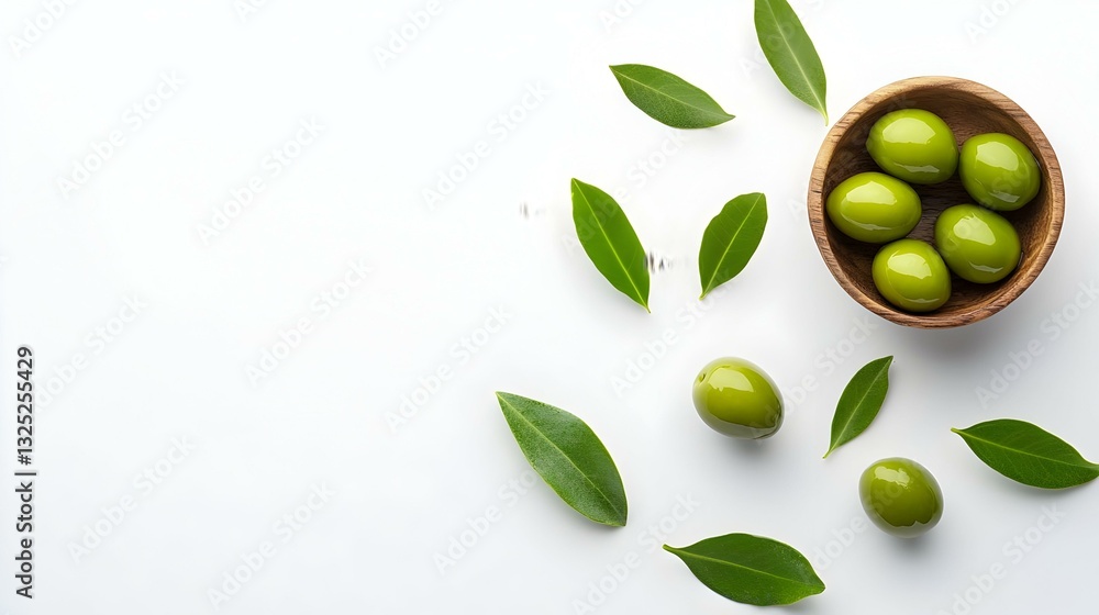 Delicious green olives with leaves isolated Delicious green olives with leaves isolated