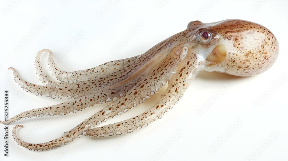 Beautiful of a squid tentacles isolated on white Beautiful of a squid tentacles isolated on white