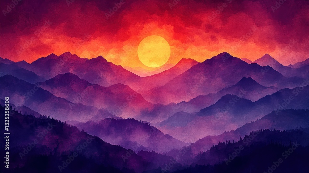 Misty Mountain Sunset Misty Mountain Sunset