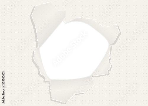 穴の空いた方眼用紙の背景フレーム、ドットのグリッド、ノート