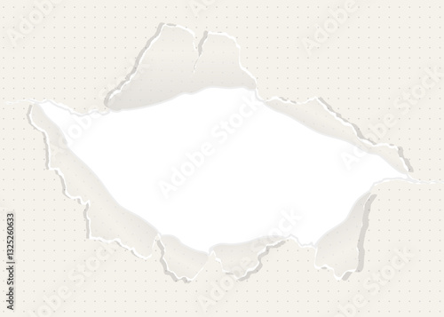 穴の空いた方眼用紙の背景フレーム、ドットのグリッド、ノート