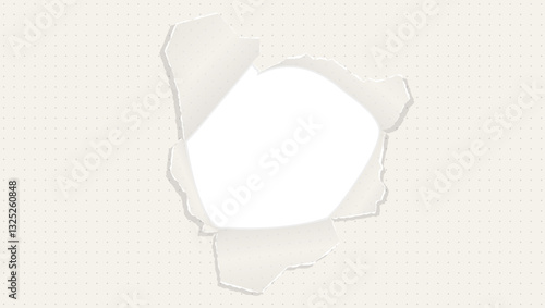 穴の空いた方眼用紙の背景フレーム、ドットのグリッド、ノート