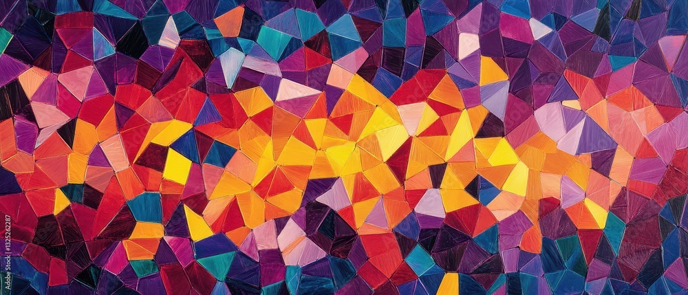 Gradientfilled overlapping polygon pattern, vibrant and highcontrast Gradientfilled overlapping polygon pattern, vibrant and highcontrast