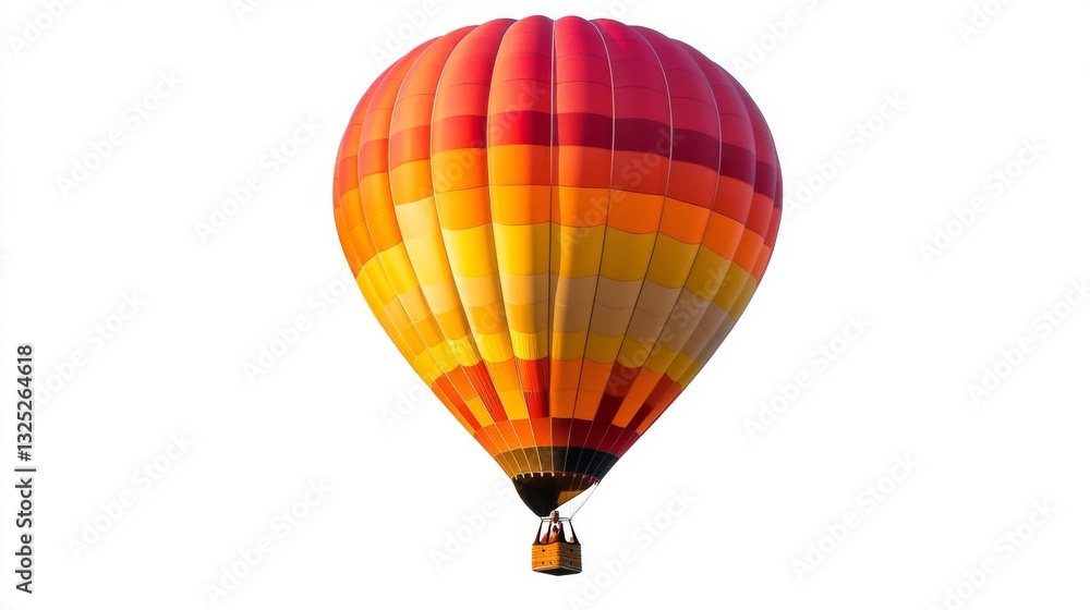Fototapeta premium Vibrant Hot Air Balloon Ascending Against a White Sky