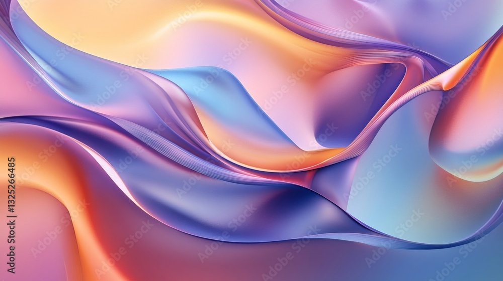 Naklejka premium Abstract Pastel Waves Flowing Fluid Background