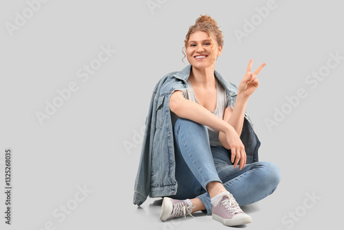 Beautiful happy woman in st...
