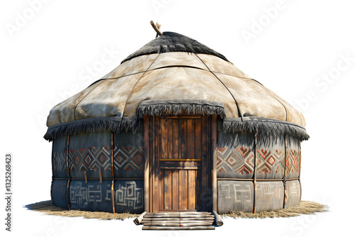 illustration of mongolia yurt nomad House isolated on transparent background