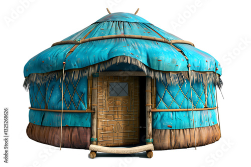 illustration of yurts traditional mongolian dwellings isolated on transparent background