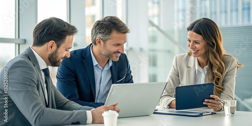 business team working together in office