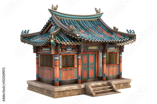 illustration of traditional mongolian house isolated on transparent background. 