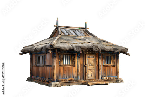 illustration of traditional mongolian house isolated on transparent background. 