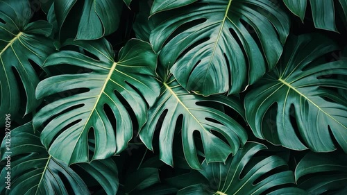 Wallpaper Mural Lush green monstera leaves create a tropical vibe in a botanical garden setting during midday sunlight Torontodigital.ca