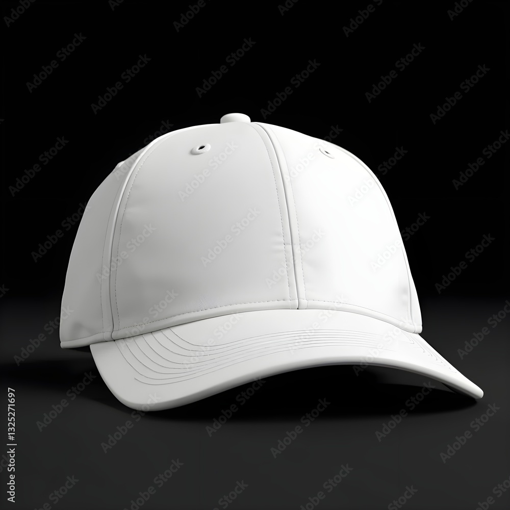 Minimalist Headwear Concept: White Cap on a Solid Black Background
Minimalist Headwear Concept: White Cap on a Solid Black Background