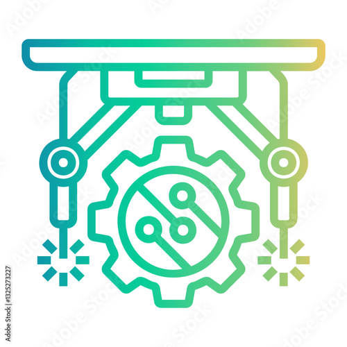 robotic Line Gradient Icon