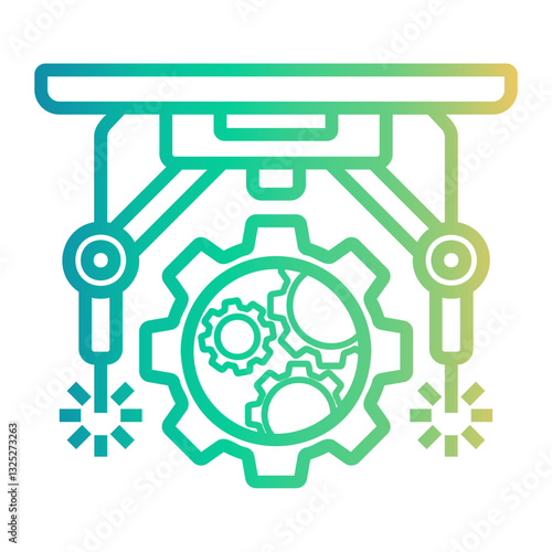 robotic Line Gradient Icon