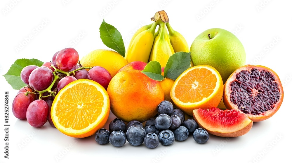 Group of ripe fruits for healthy and dieting Group of ripe fruits for healthy and dieting