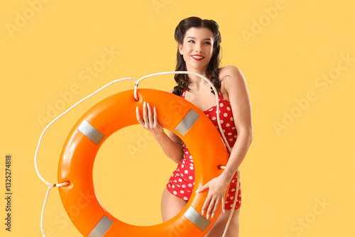 Beautiful pin-up lifeguard ...