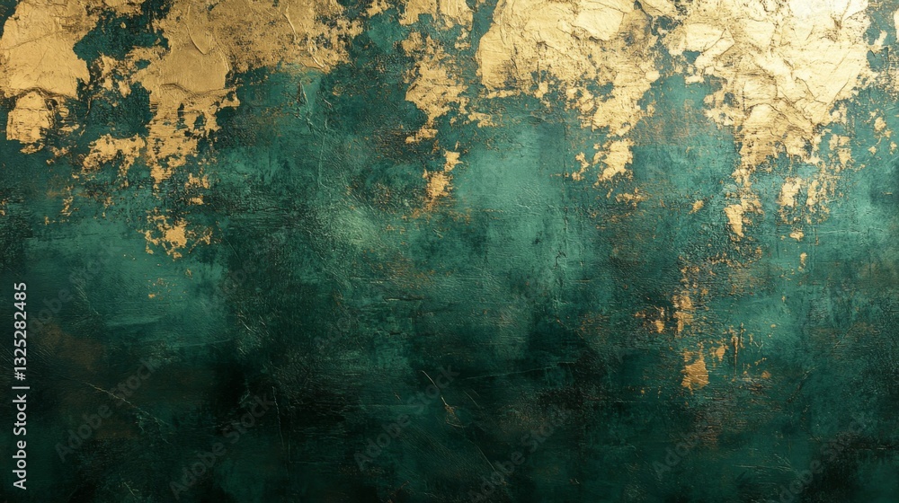 Fototapeta premium Dark Green and Gold Metallic Texture Background