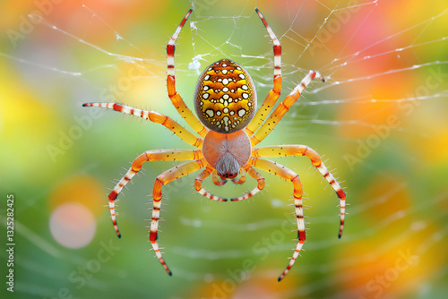 heterogeneous trouble in the spider world, on a white background, photo