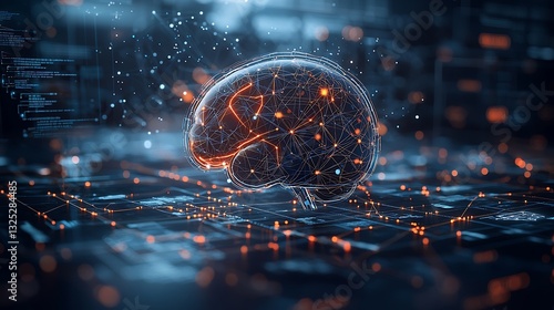 Digital Brain Neural Network AI Technology Concept