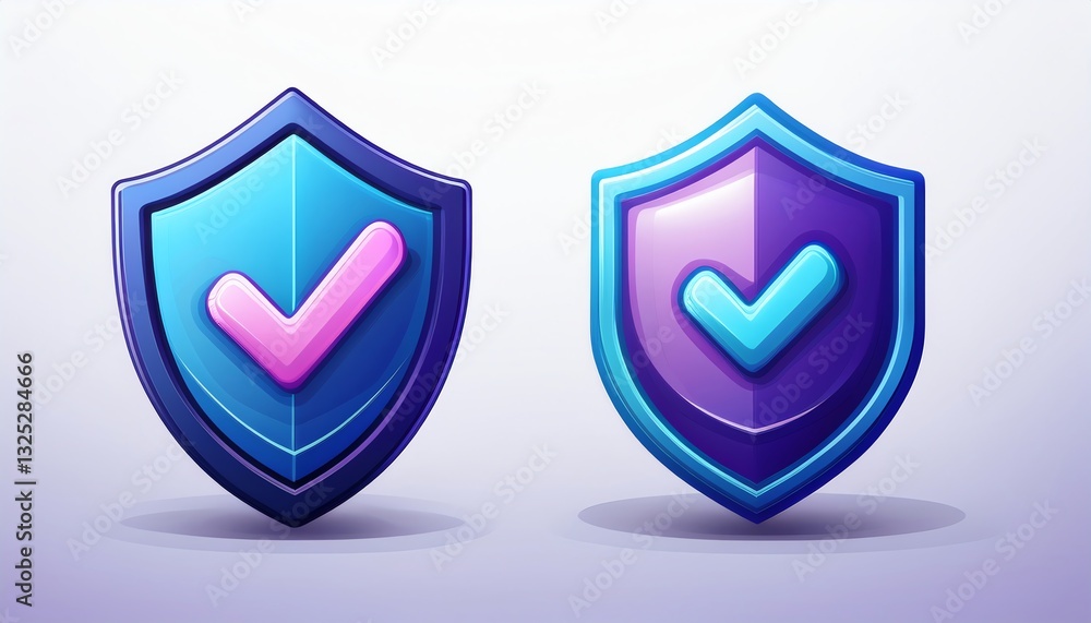 Two colorful shields with check marks, symbolizing security and trust in a digital or gaming context. Two colorful shields with check marks, symbolizing security and trust in a digital or gaming context.