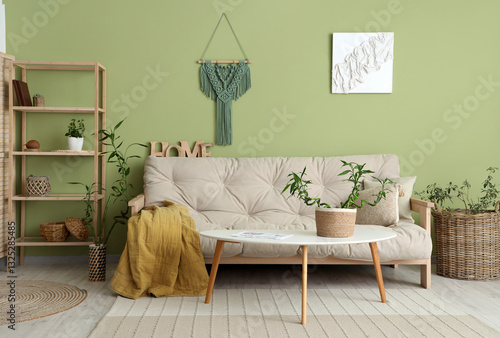Stylish interior of green l...