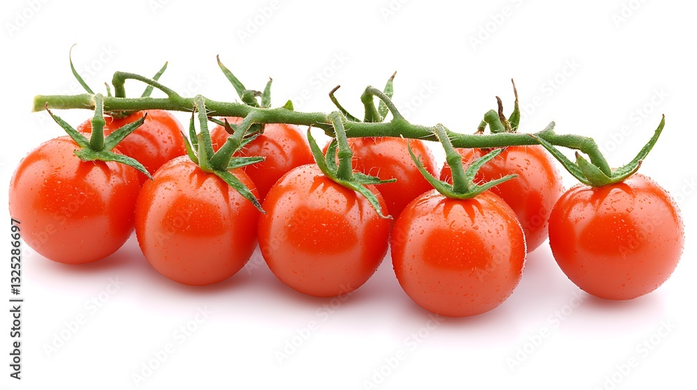 Cluster of ripe tomatoes isolated on white Cluster of ripe tomatoes isolated on white