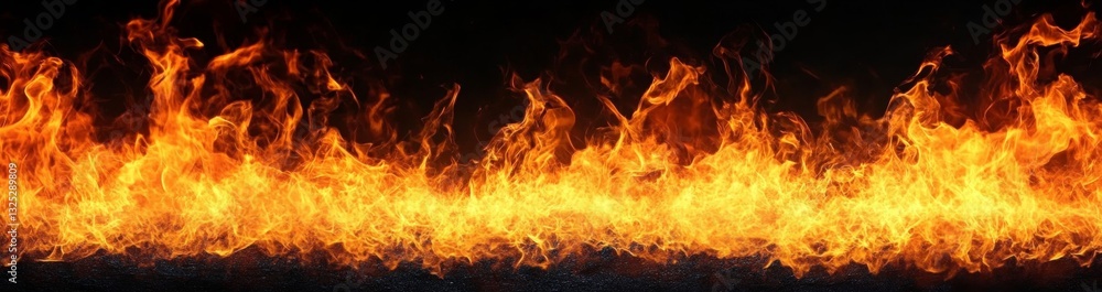 Vibrant Flames Dancing Against a Dark Background in a Fiery Display of Orange and Yellow Hues Creating Dynamic Energy and Heat Emanations Vibrant Flames Dancing Against a Dark Background in a Fiery Display of Orange and Yellow Hues Creating Dynamic Energy and Heat Emanations