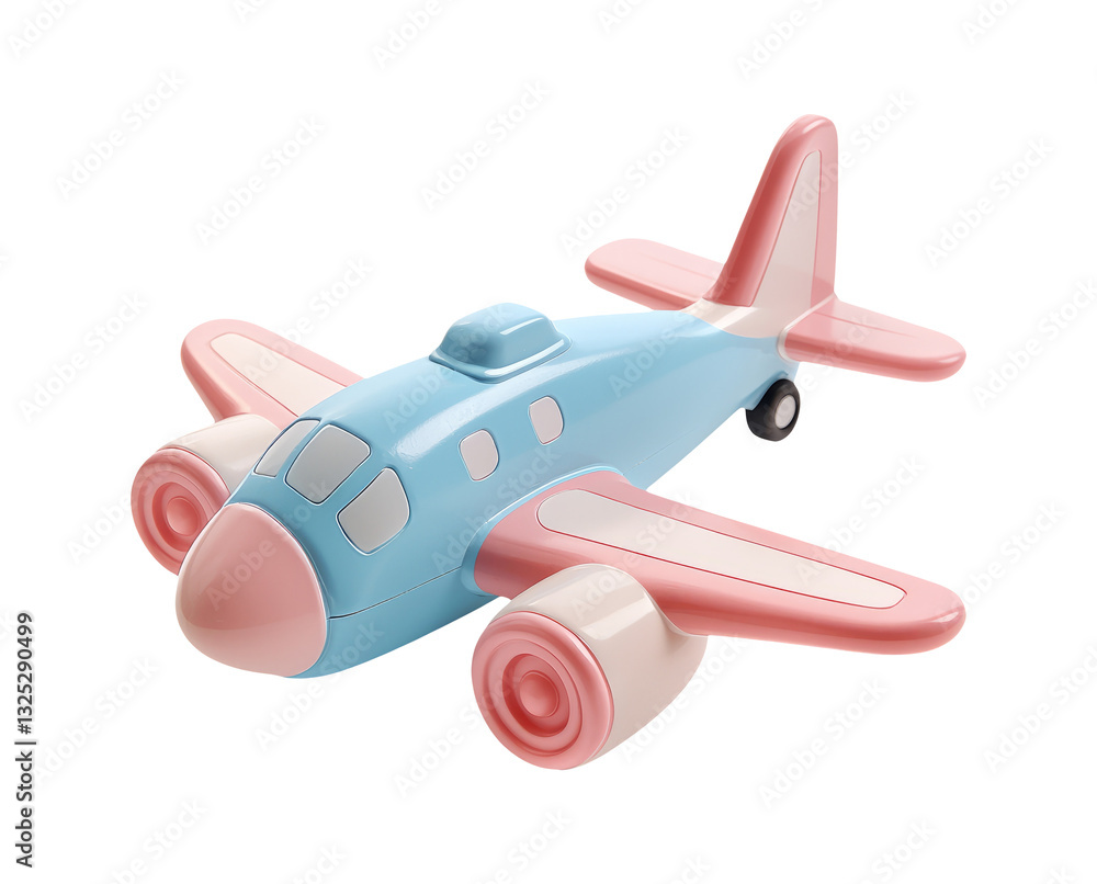 Fototapeta premium Colorful Toy Airplane for Children with Soft Rounded Design Features