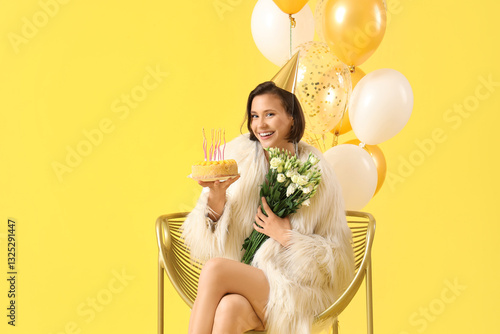 Beautiful woman with flower...