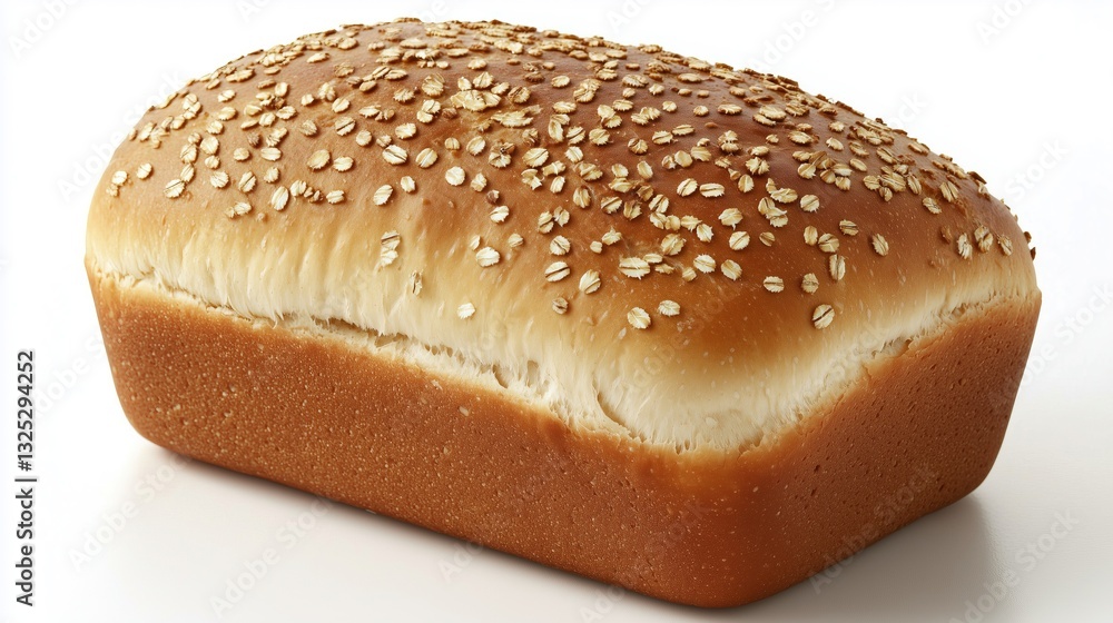 Baked homemade cereal bread on a white background, isolate Baked homemade cereal bread on a white background, isolate