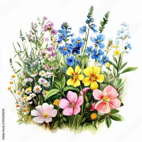 Wallpaper Mural Beautiful colorful wild flowers in Spring. Torontodigital.ca